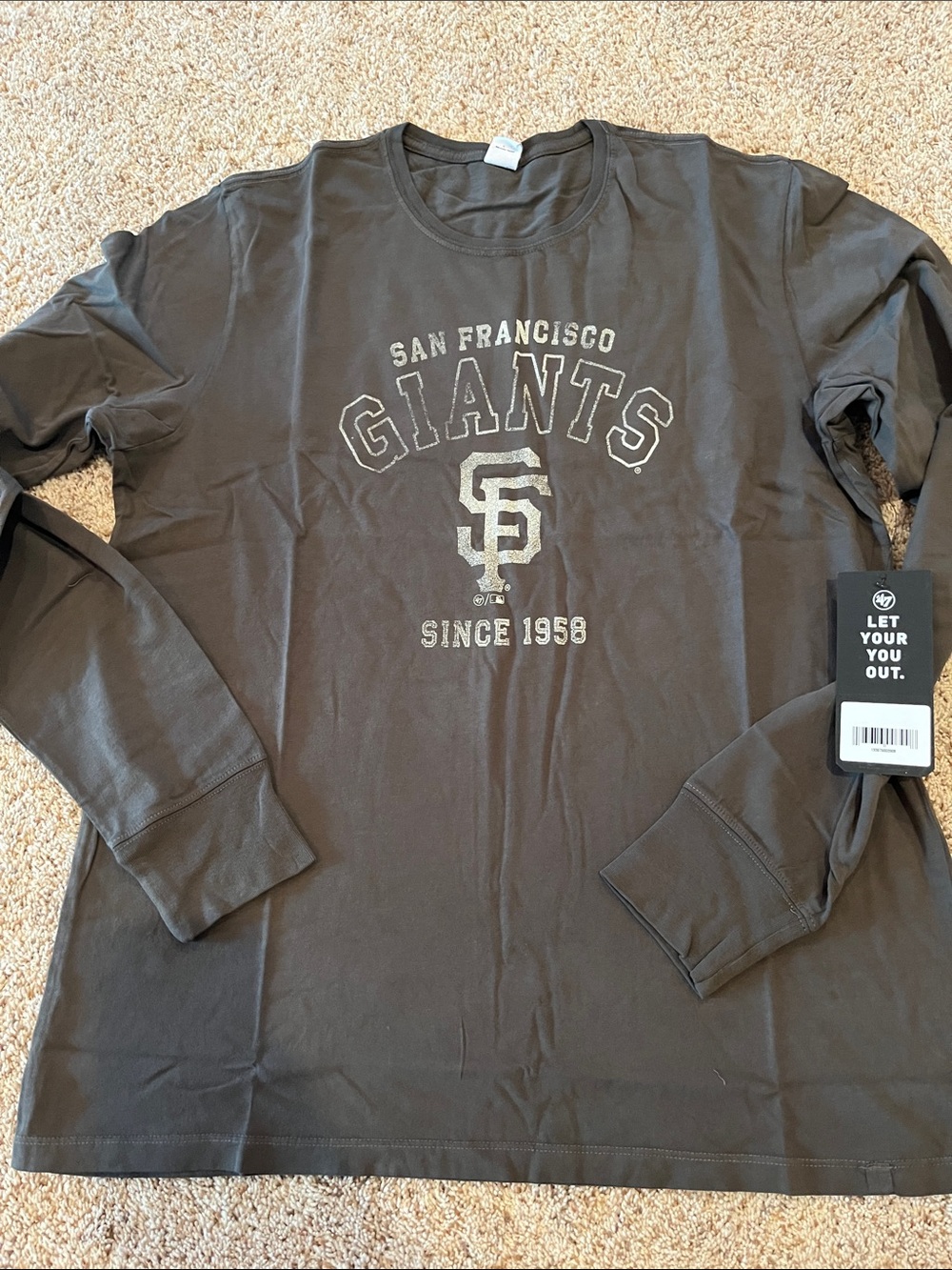 47 Brand San Francisco Giants Long Sleeve Tee - gray